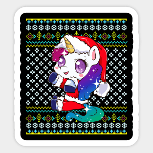 Unicorn Ugly Christmas Sweater Sticker